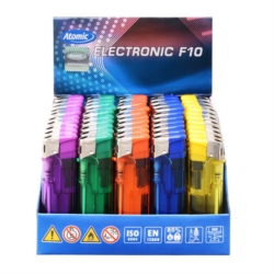 Briquet Atomic électronique F10 recharg transparents assortis 50/1000