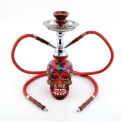 Narguile 35 cm 2 tubes la catrina rouge 1/12**