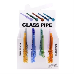 Pipe à tabac en verre basique 8 coloris assortis 24/288