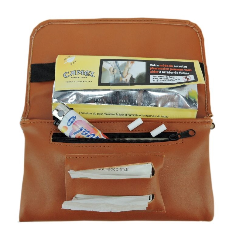 Blague à tabac façon cuir pour cahier double 3 coloris 12/240