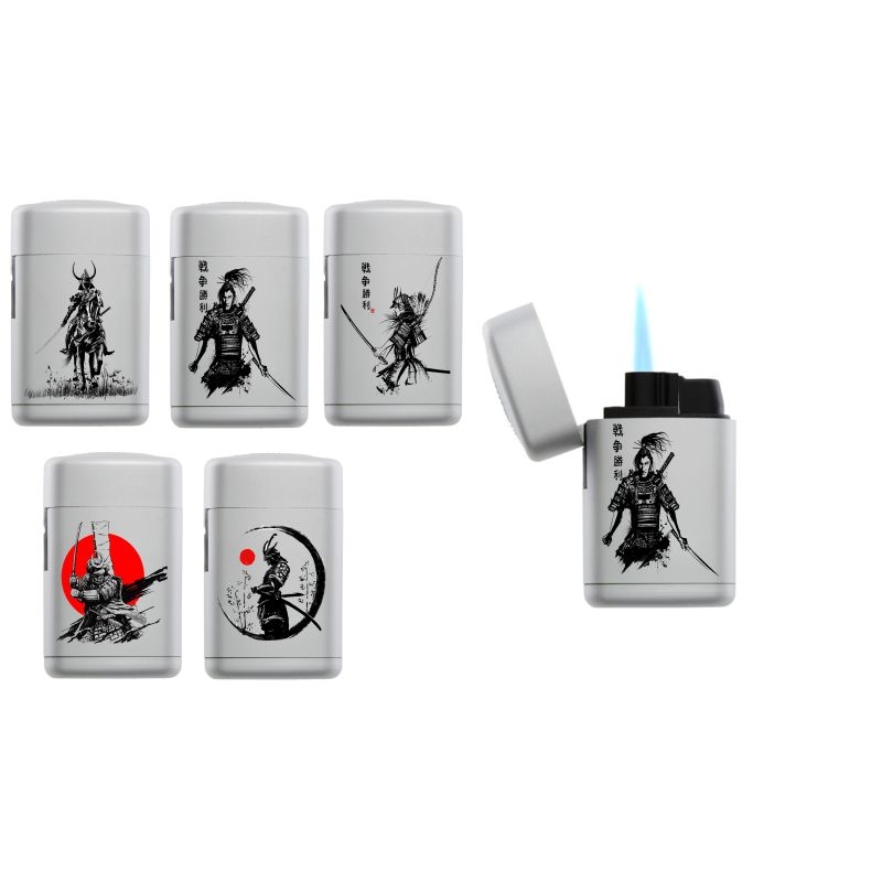 Briquet Atomic jetflamme gomme grise décors Samourai 25/500
