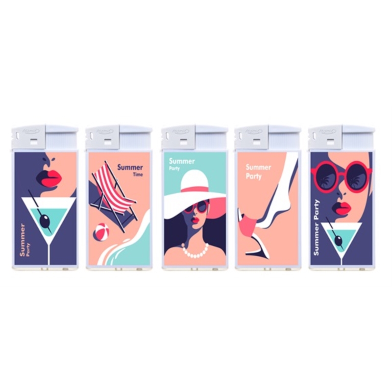 Briquet Atomic Large élect plastique blanc Coronavirus masqué 25/500