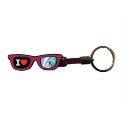 Porte clés métal forme de lunettes de soleil 