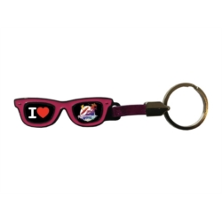 Porte clés métal forme de lunettes de soleil 