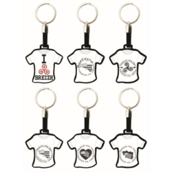 Porte-clés en métal forme Tee-Shirt Bretagne logos