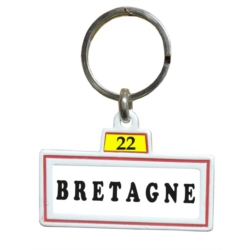 Porte-clés en métal plaque de ville décors Bretagne & Breizh