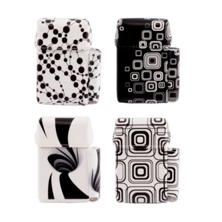 ETUI PAQUET 20 CIGARETTES 85 MM PVC PORTE BRIQUET BLACK&WHITE 12/240