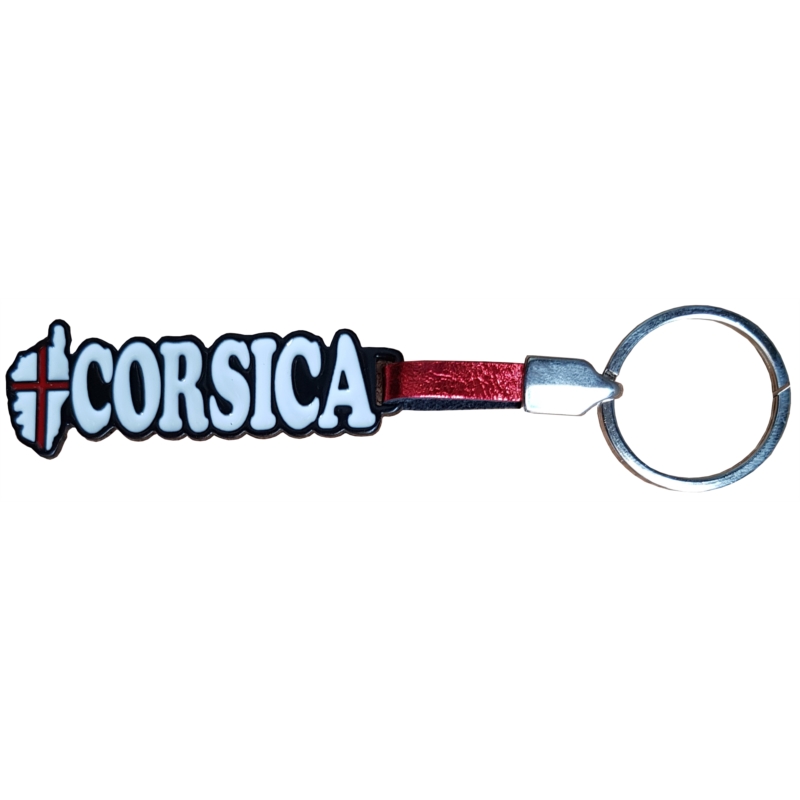 Porte-clés en métal Corsica avec Carte émaillé