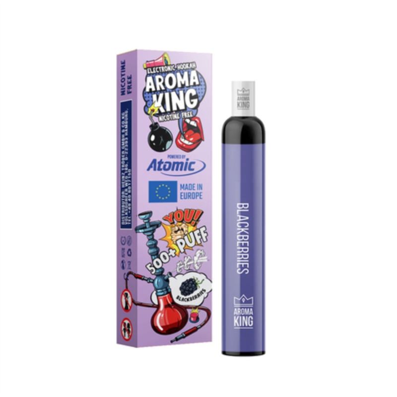 E-Shisha jetable zéro nicotine 500 bouffées parfum Myrtille 10/600