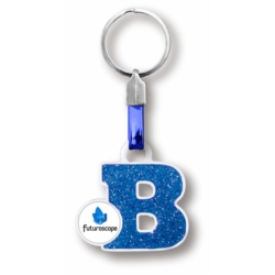 Porte-clés Lettres Alphabet coloris Bleu logo Futuroscope