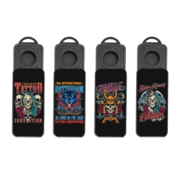 Cendrier de poche plastique 100% recyclable noir décor Tattoos / 24