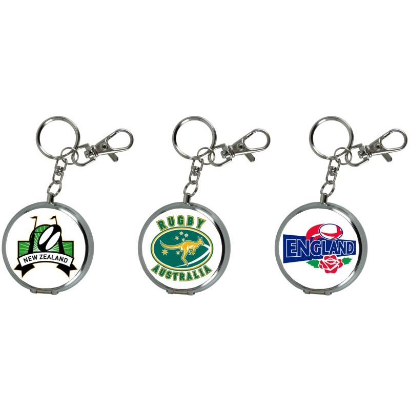 Cendrier de poche porte clés métal décor Rugby 12/240