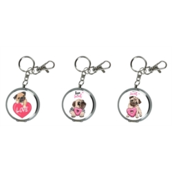 Cendrier de poche porte clés métal décor Chiens Love 12/240