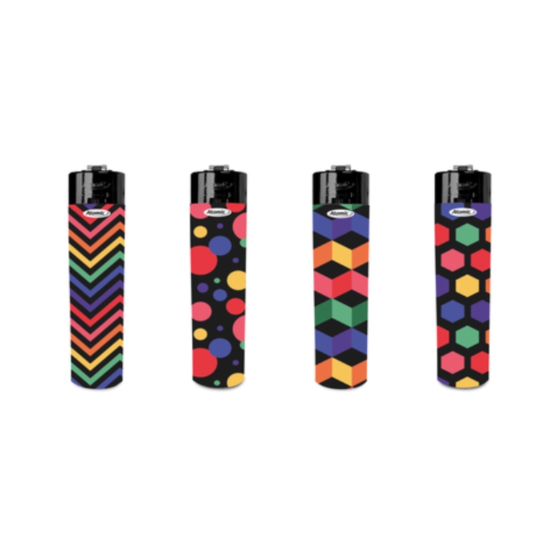 Briquet Atomic festival pierre rechargeable décors Geometry 24/576