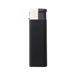 Briquet électronique piézo plat noir toucher gomme 50/1000