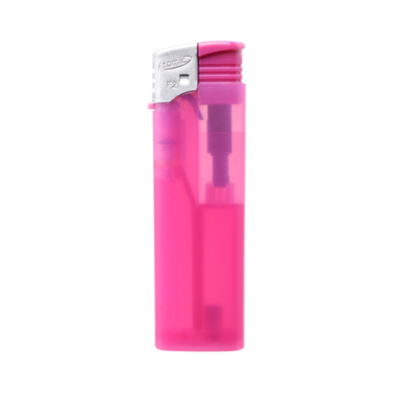 Briquet électronique F2 piézo givré rose fushia 50/1000