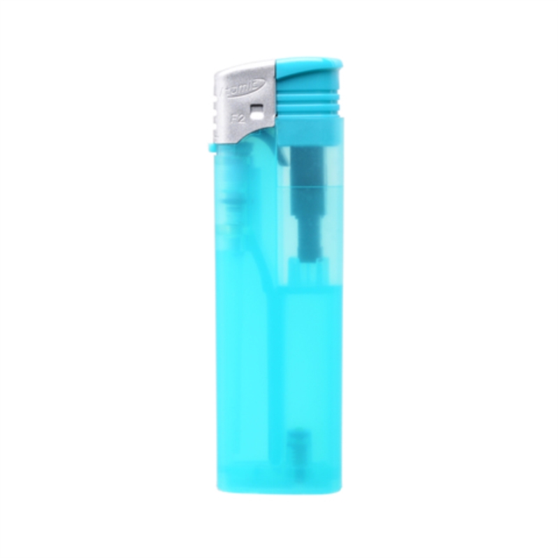 Briquet électronique F2 piézo givré bleu turquoise 50/1000