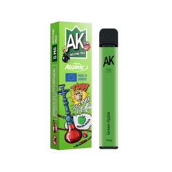 E-Shisha jetable zéro nicotine 500 bouffées parfum Pomme verte 10/600