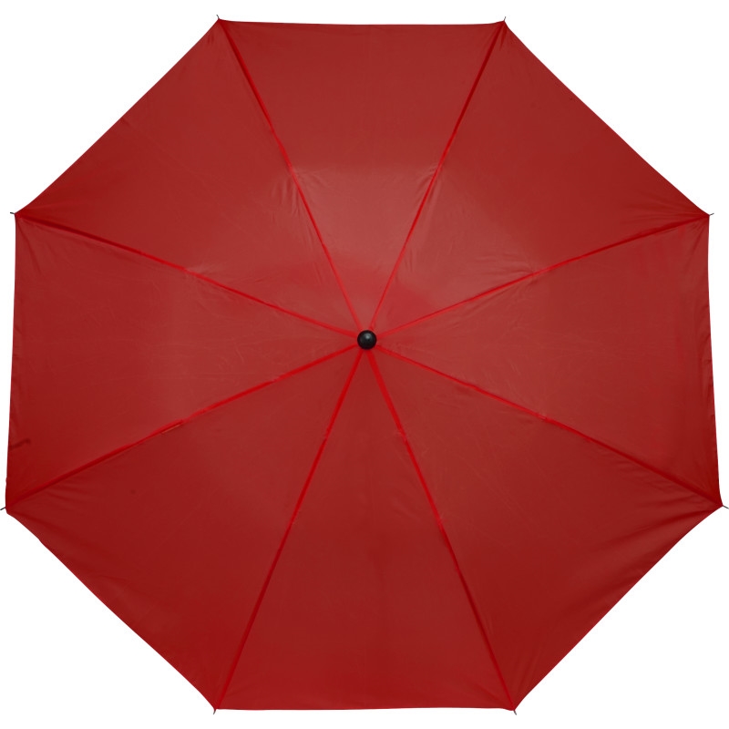 Parapluie pliable polyester 190T métal/manche plastique Rouge 12/48