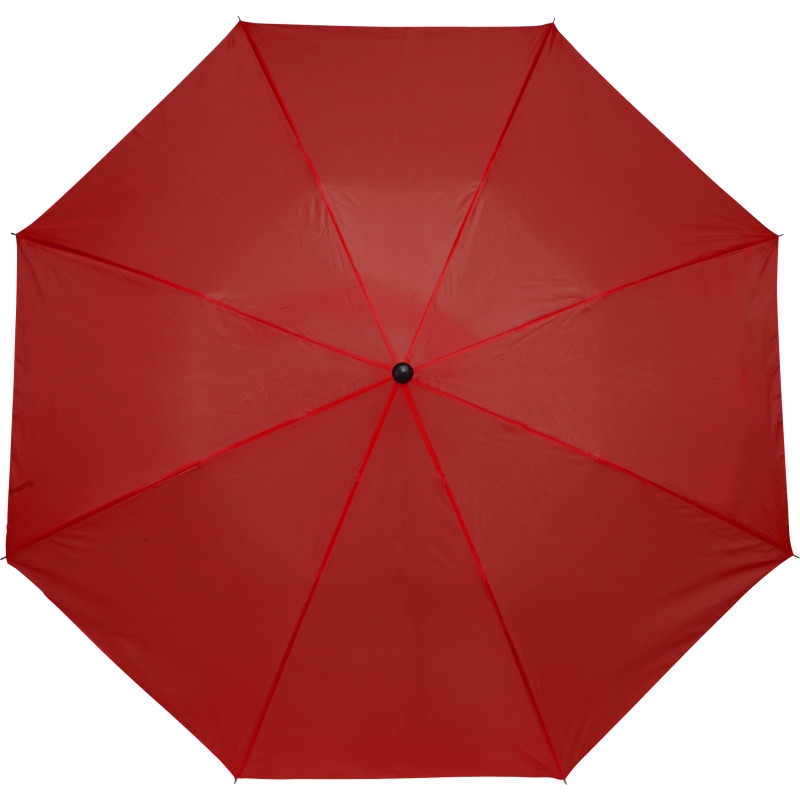 Parapluie pliable polyester 190T métal/manche plastique Rouge 12/48
