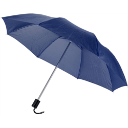 Parapluie pliable polyester 190T métal/manche plastique Marine 12/48