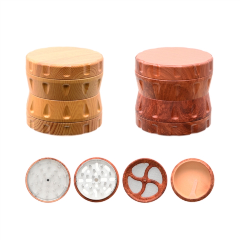 Broyeur à tabac résine décor bois 63 mm 4 parts assortis 6/120