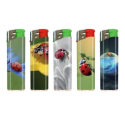 Briquet Atomic électronique rech piézo F11 décors Coccinelles 50/1000
