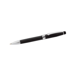 Stylo bille métal chromé noir brillant 140x12x12 mm