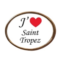 Pin's ovale J'aime ST TROPEZ