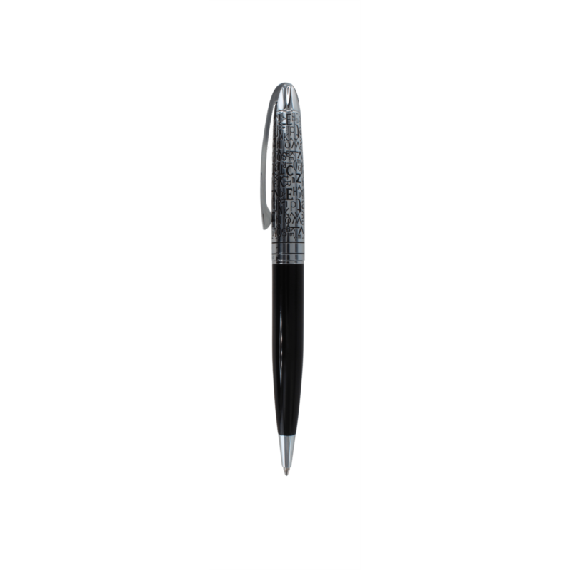 Stylo bille Pierre Cardin Lisbonne Noir/chromé relief