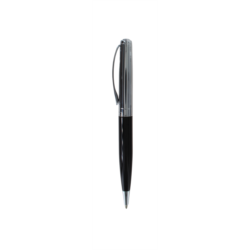 Stylo bille Pierre Cardin Santiago Noir/chromé rayé