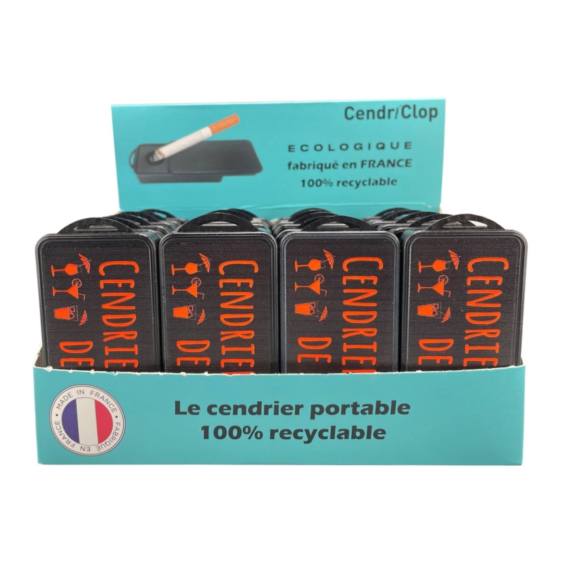 Cendriclop le cendrier portable 100% recyclable décors Plage Orange Fluo