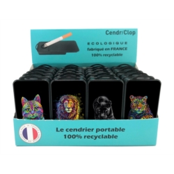 Cendriclop le cendrier portable 100% recyclable décors Félins