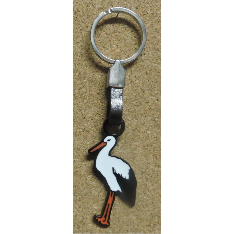 Porte clés métal forme Cigogne