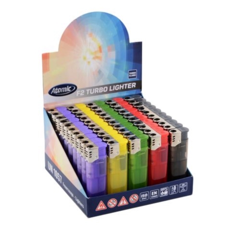 BRIQUET ATOMIC TURBO PLASTIQUE COLORIS GIVRES ASSORTIS 50/1000 