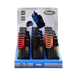 Briquet Atomic 3 - triple jet flamme Maximus II 6 col assortis 12/240