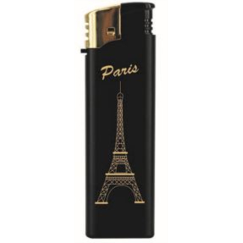 Briquet Atomic midi noir top doré marquage Paris doré 50/1000