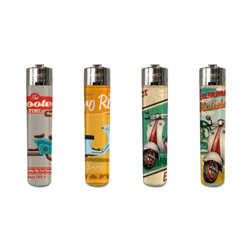 Briquet Atomic festival pierre rechargeable decors scooters 48/1152*