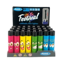 Briquet Atomic festival pierre rechargeable décors Funnyfaces 24/576