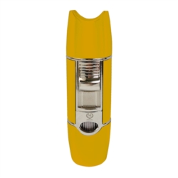 Briquet Myon Triple jet flamme perce cigare Jaune 5/50