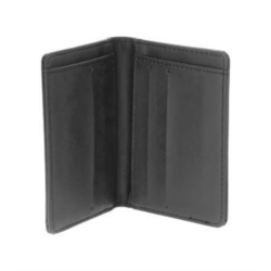 Porte cartes RFID 8 compartiments en simili cuir noir 8.2x11.7x1.5 cm