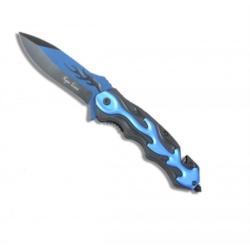 Couteau lame 8.5 cm Flame bleu