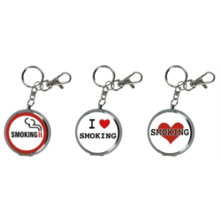 Cendrier de poche porte-clés métal décor I love smoking 12/240