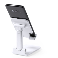 Support pliable smartphone/tablette hauteur réglable blanc 12.3x11 cm