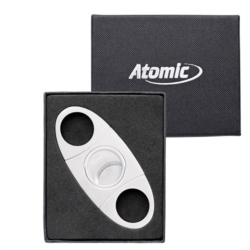 Coupe cigare Atomic double lame acier boite cadeau 5/100