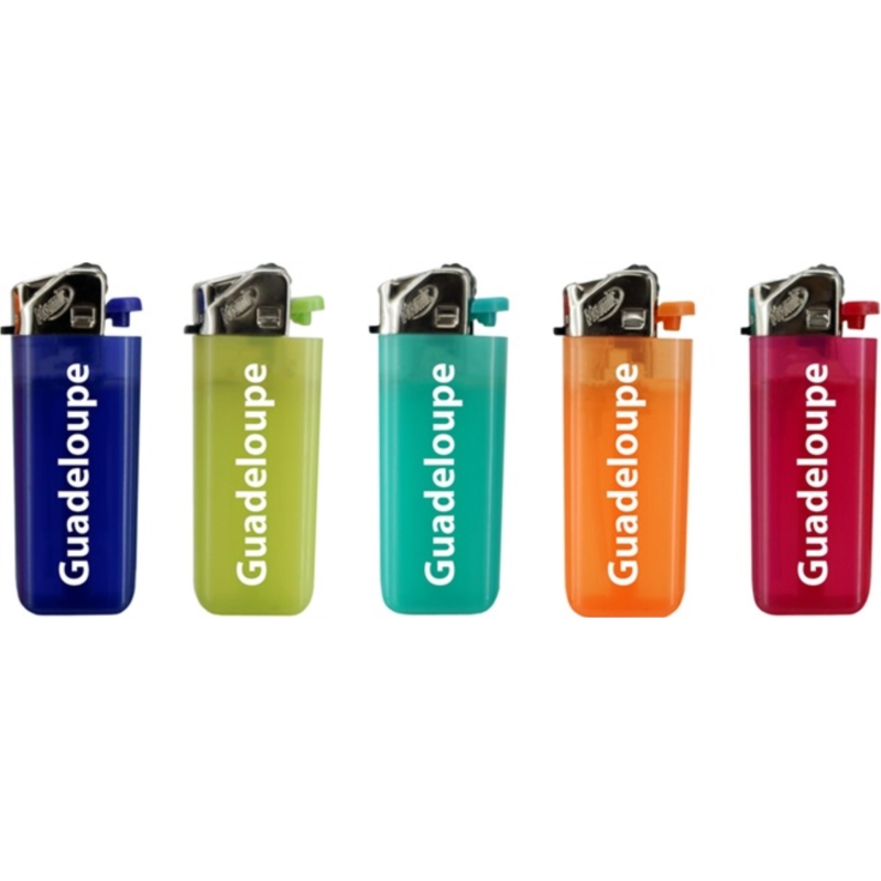 Briquet Atomic pierre jetable mini coloris givrés Guadeloupe