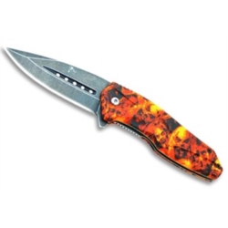 Couteau Zombie orange lame 8 cm