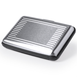Porte cartes RFID 6 compartiments en aluminium 11x7.5x2cm