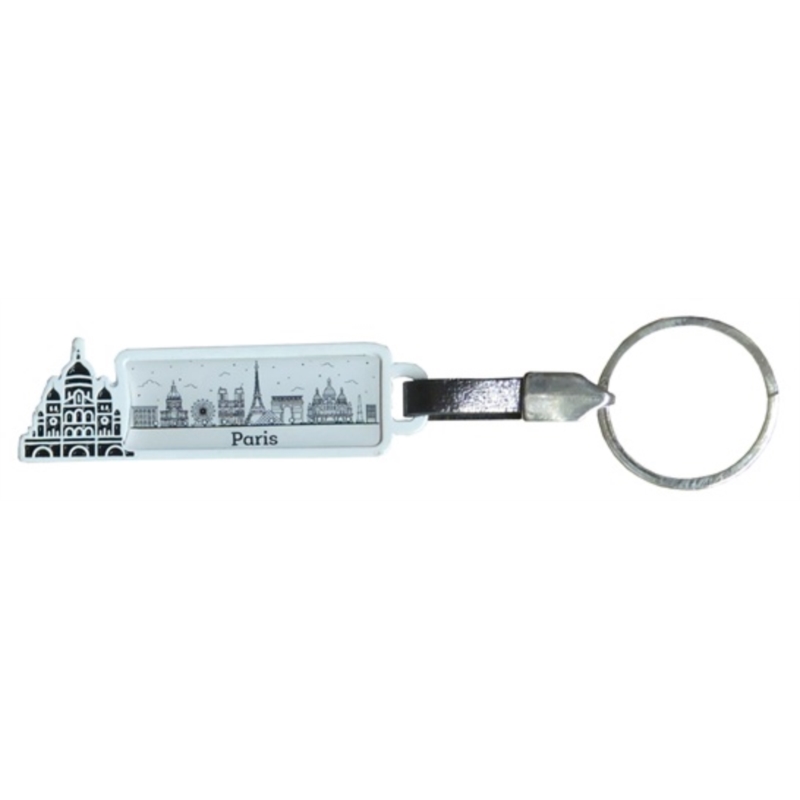 Porte-clés Sacré Coeur de Paris émaillé avec doming