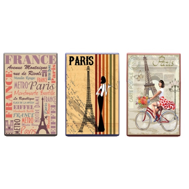 Boite paquet de 20 cigarettes plastique décors Paris vintage 12/240